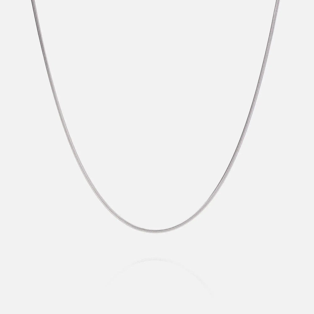 3mm Round Snake Chain - White Gold