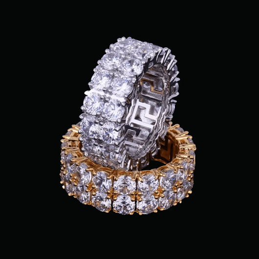 Tennis Two Rows Solitaire Iced Out Ring