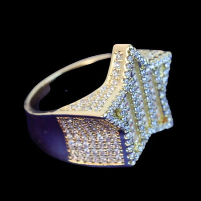 Star Iced Out Diamond Ring