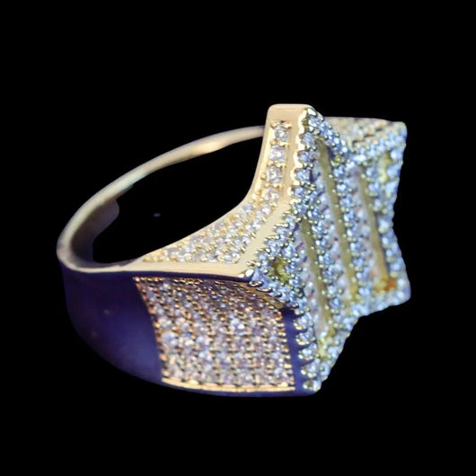Star Iced Out Diamond Ring