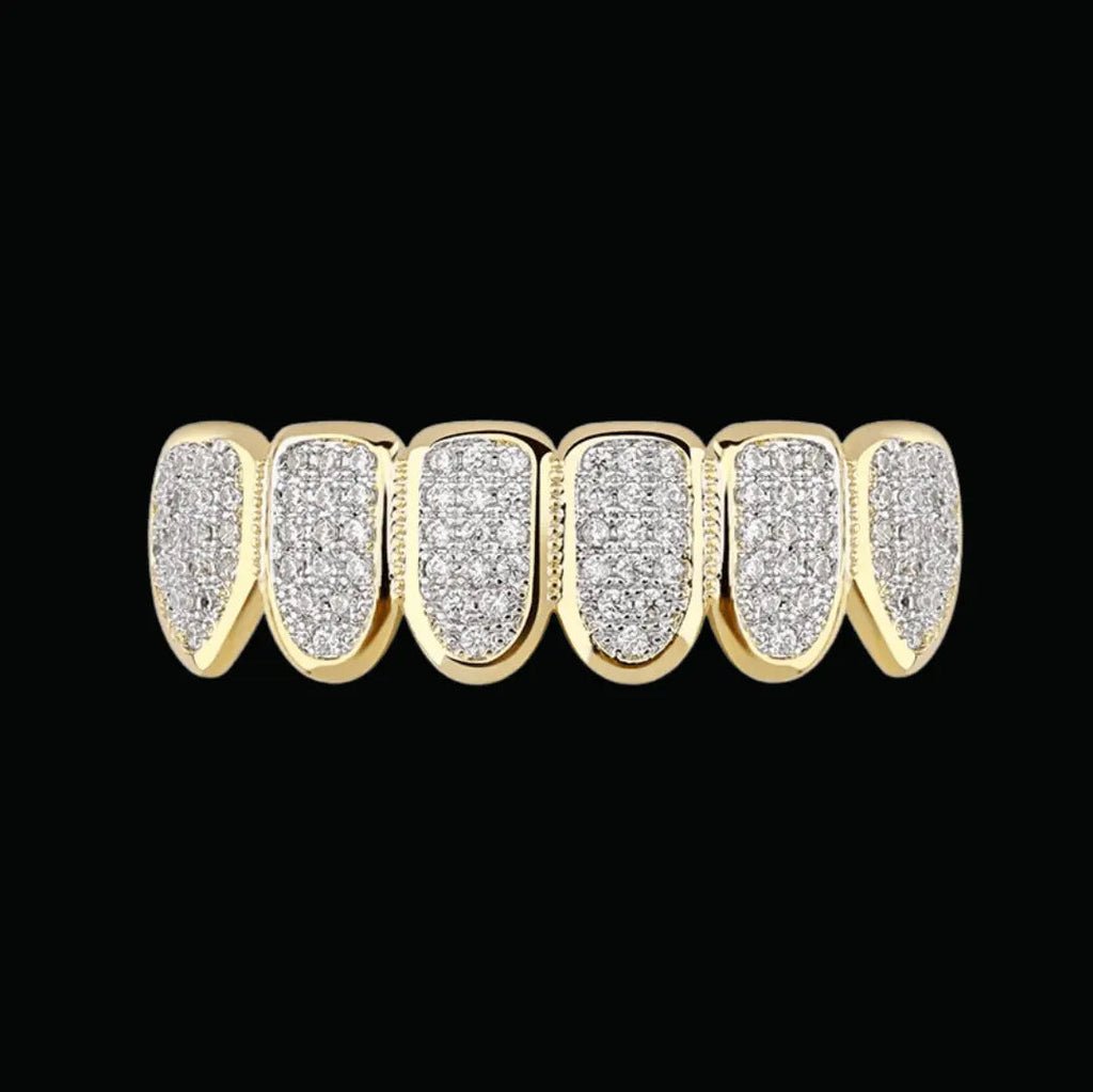 6 Top and Bottom Iced Out Grillz