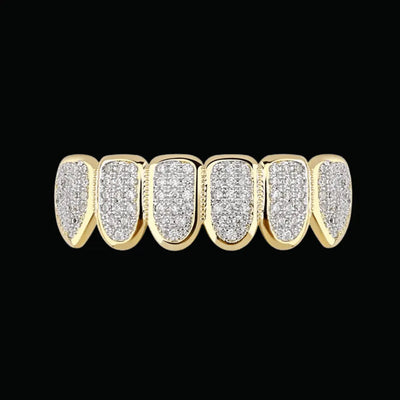 6 Top and Bottom Iced Out Grillz