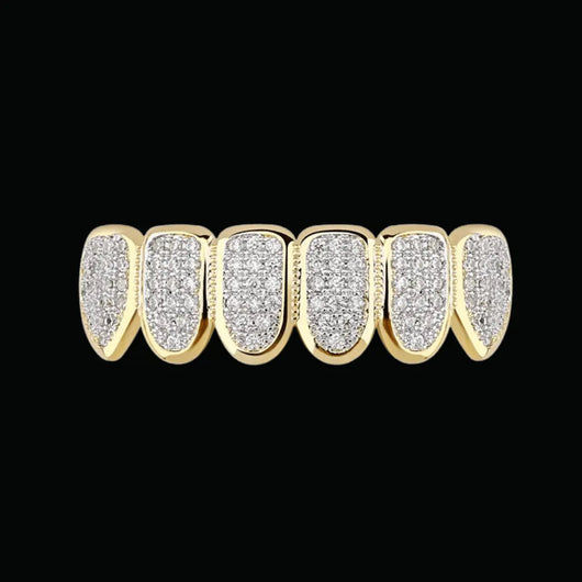 6 Top and Bottom Iced Out Grillz