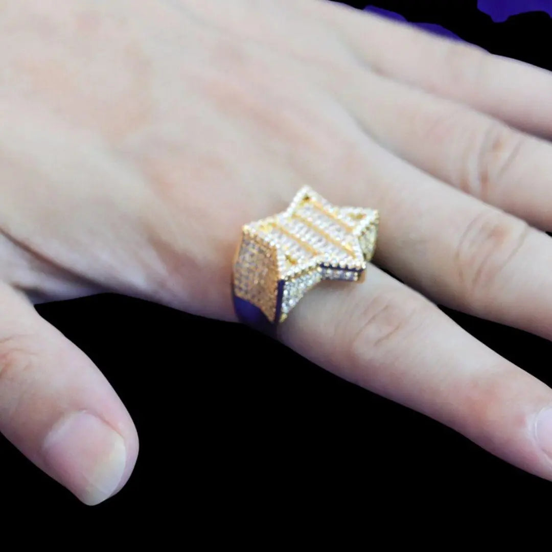 Star Iced Out Diamond Ring