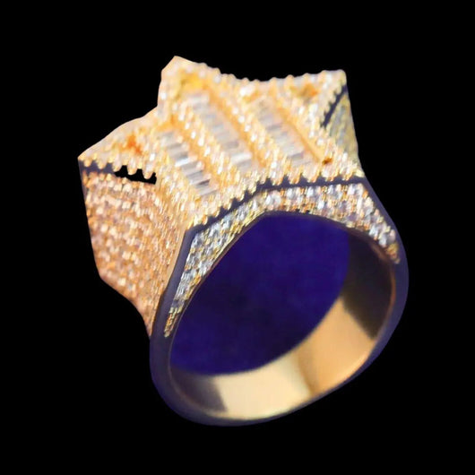 Star Iced Out Diamond Ring