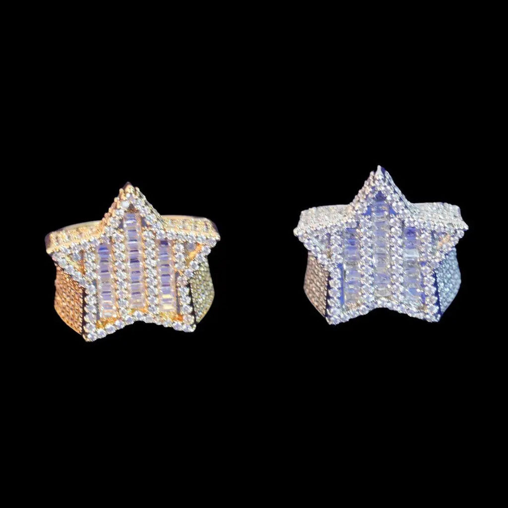 Star Iced Out Diamond Ring