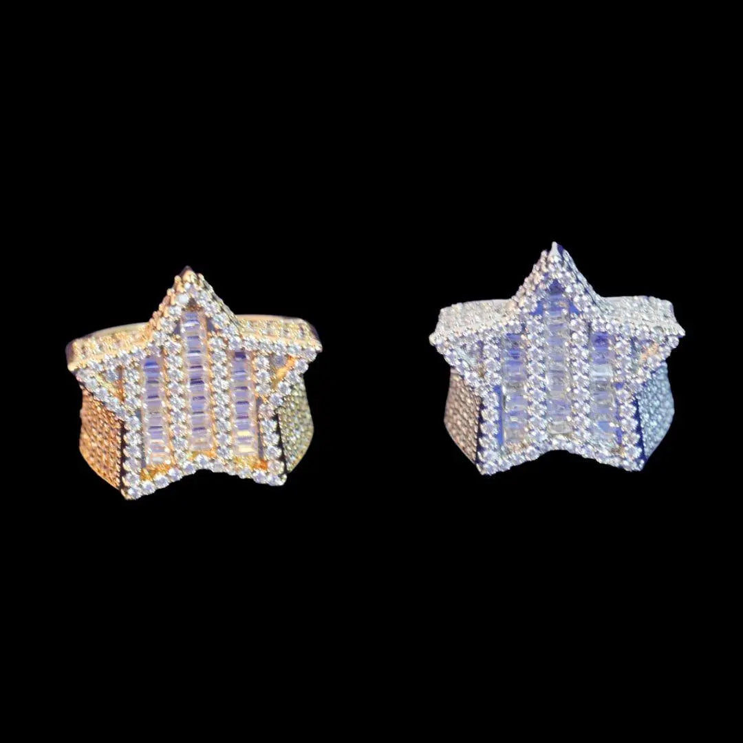 Star Iced Out Diamond Ring