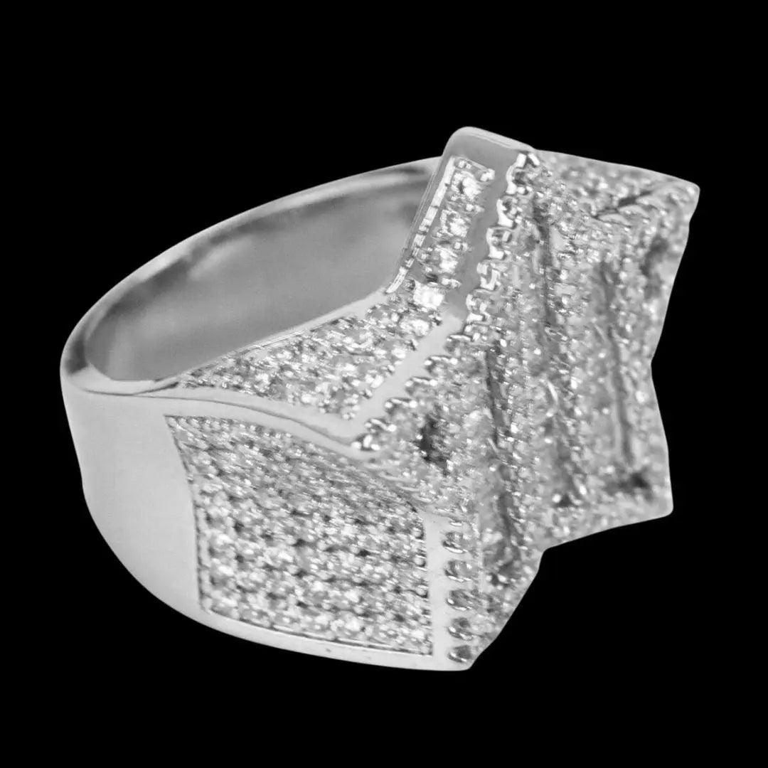 Star Iced Out Diamond Ring