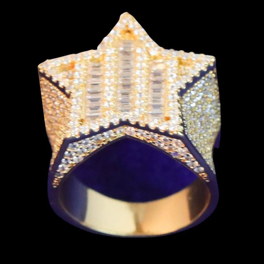 Star Iced Out Diamond Ring