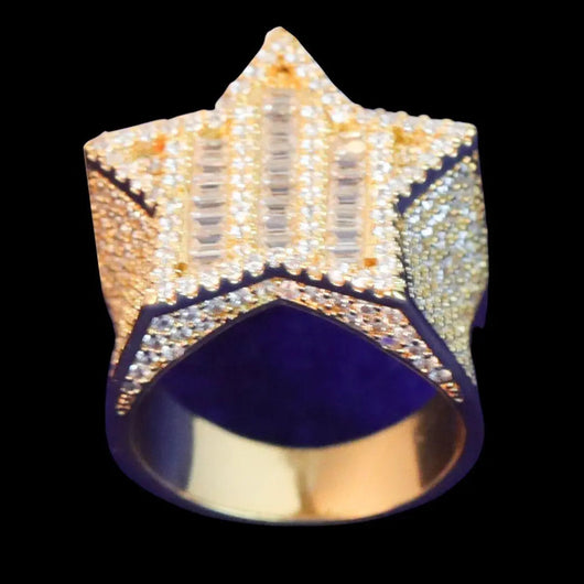 Star Iced Out Diamond Ring
