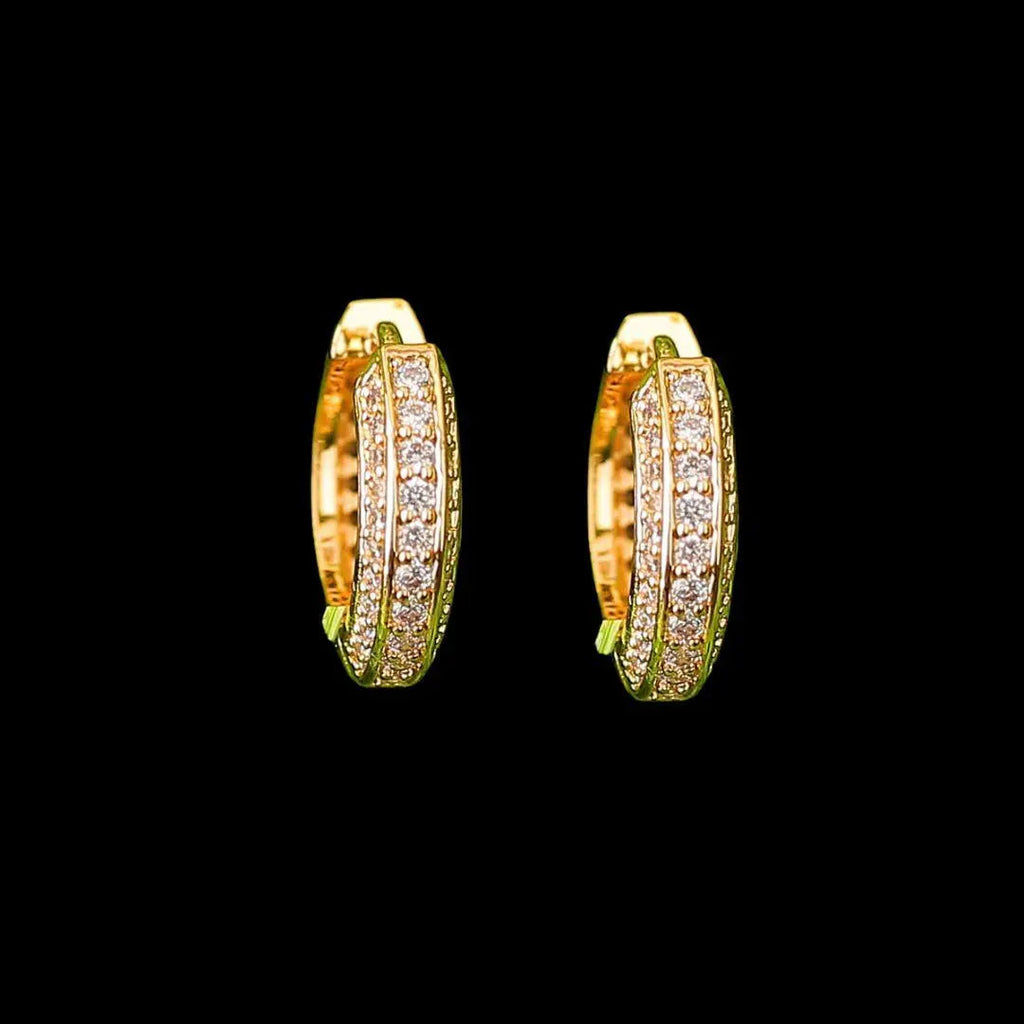 15MM Round Trend Iced Out Stud Earrings