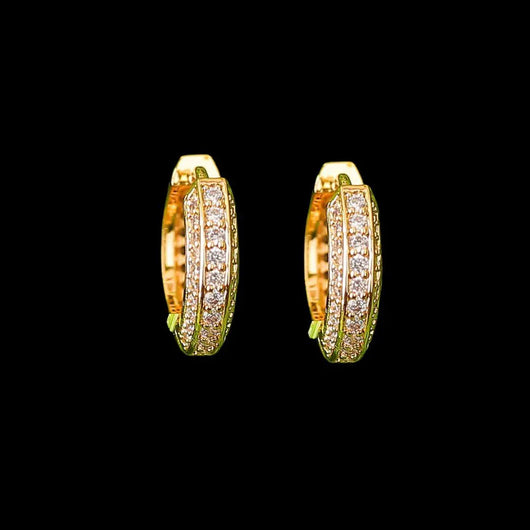 15MM Round Trend Iced Out Stud Earrings