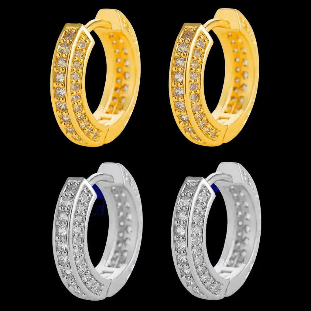 15MM Round Trend Iced Out Stud Earrings