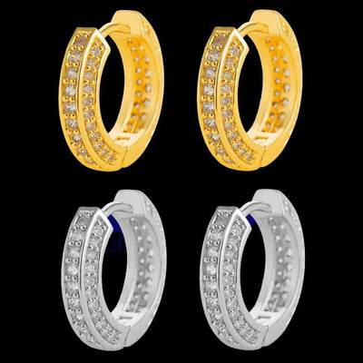15MM Round Trend Iced Out Stud Earrings
