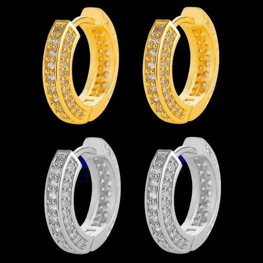 15MM Round Trend Iced Out Stud Earrings