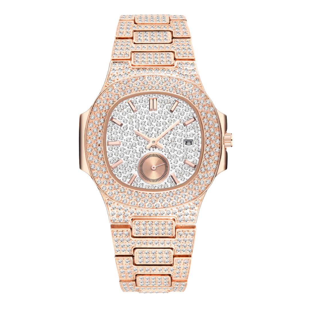 Citrine Iced Out Watch
