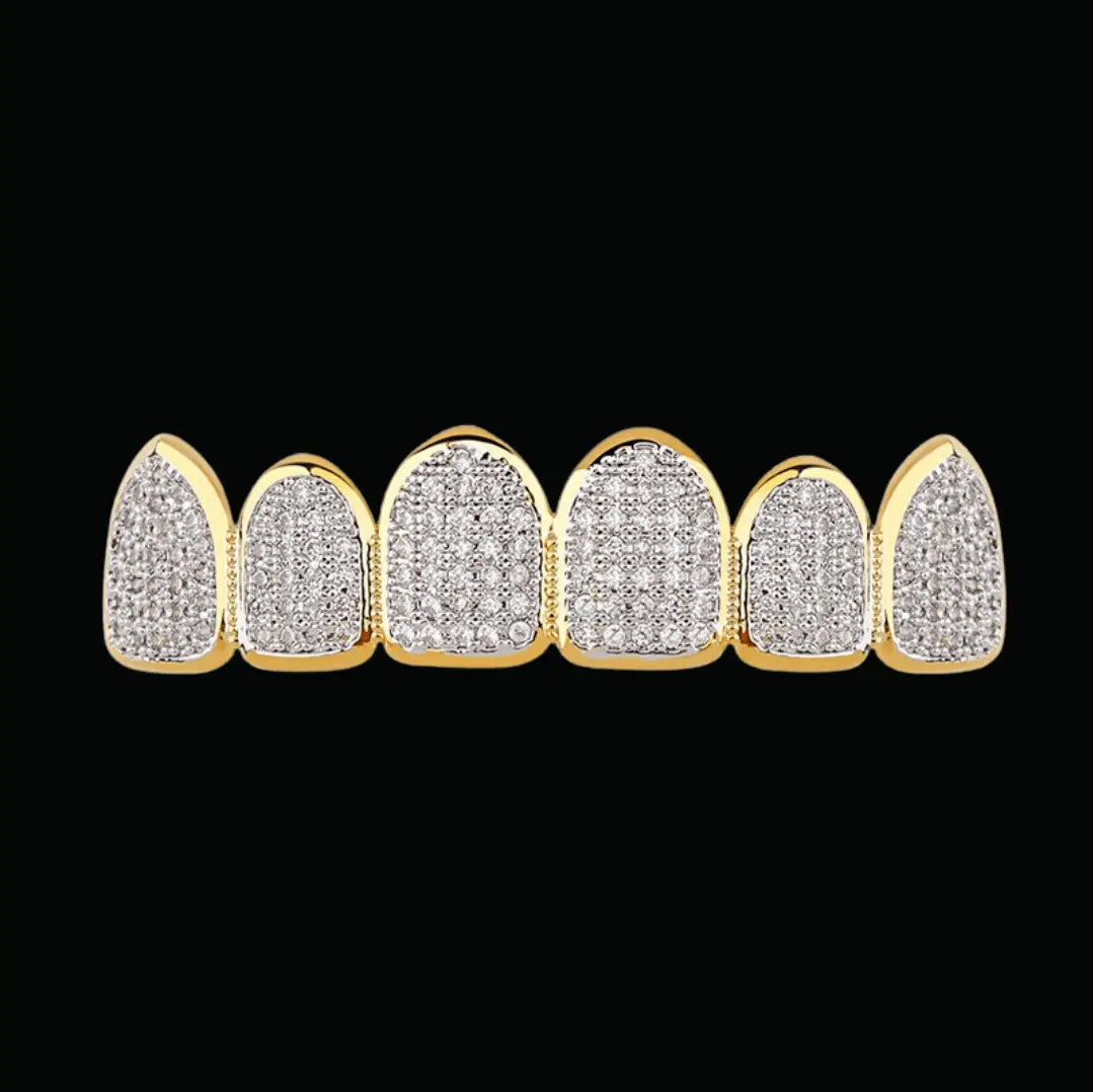 6 Top and Bottom Iced Out Grillz