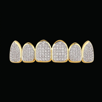 6 Top and Bottom Iced Out Grillz