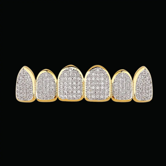 6 Top and Bottom Iced Out Grillz