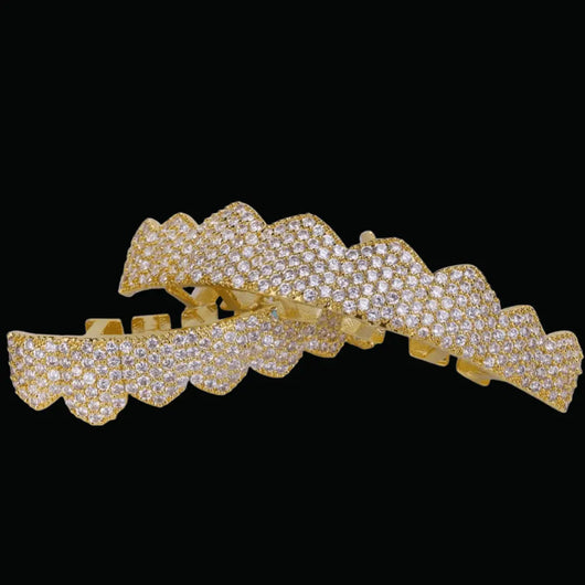 8 Teeth Fang Mouth Iced Out Grillz