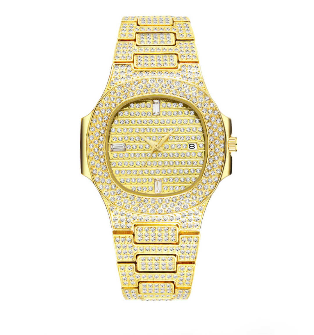 Citrine Iced Out Watch