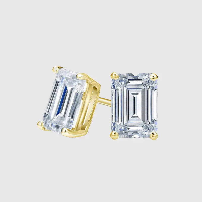 BAGUETTE STUD EARRINGS 1.2 CTW - Gold Vermeil