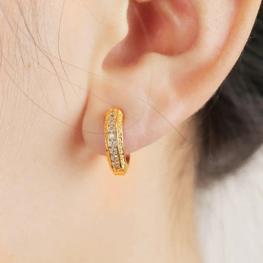 15MM Round Trend Iced Out Stud Earrings