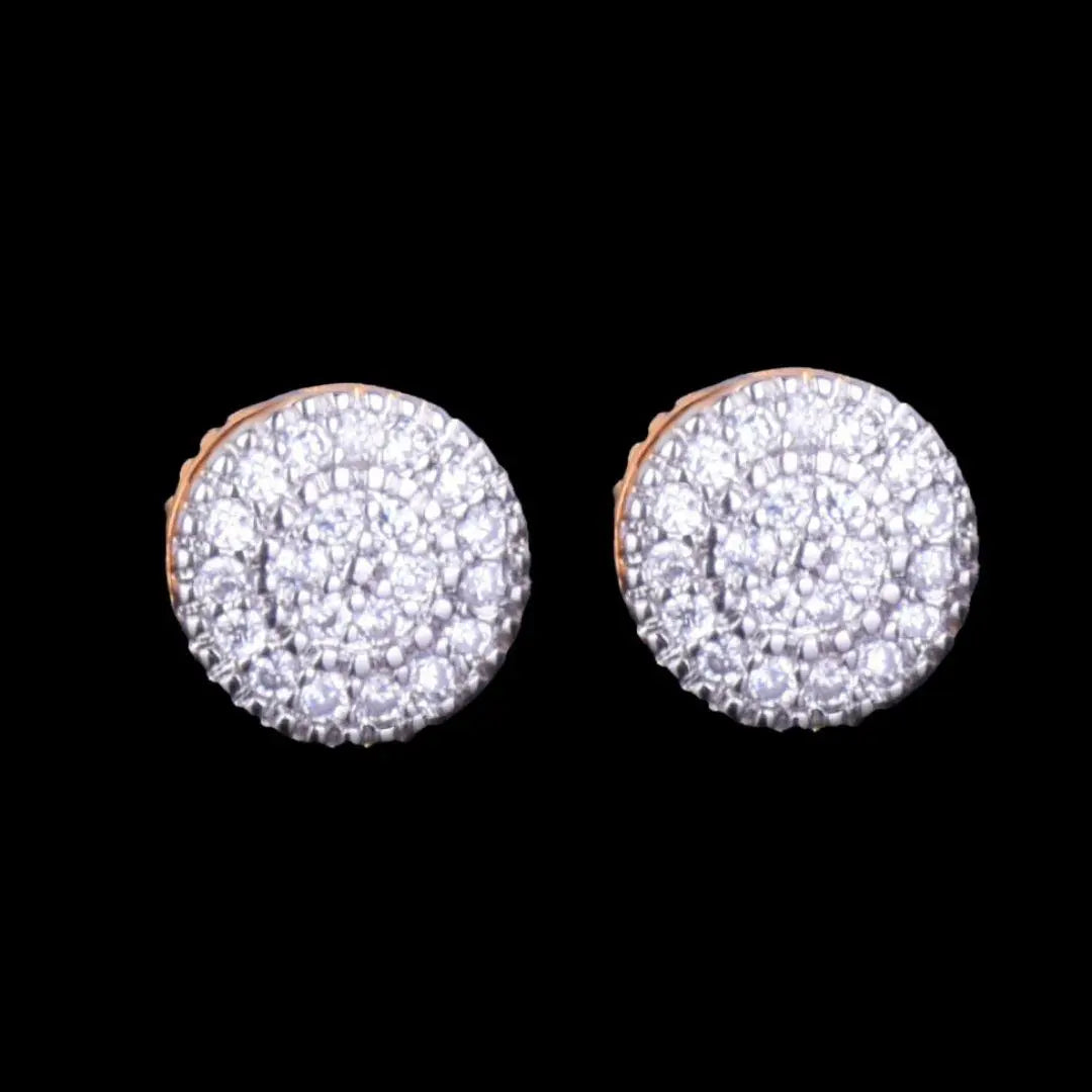 8MM Round Cut Iced Out Stud Earrings