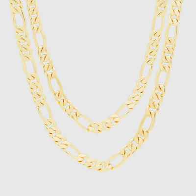 8mm Figaro Chain Choker Set