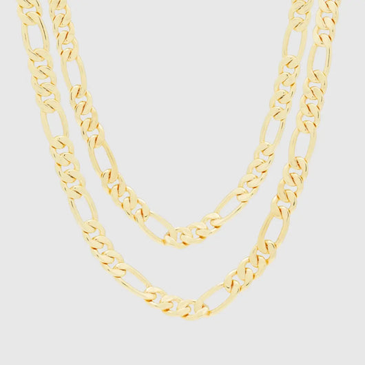 8mm Figaro Chain Choker Set