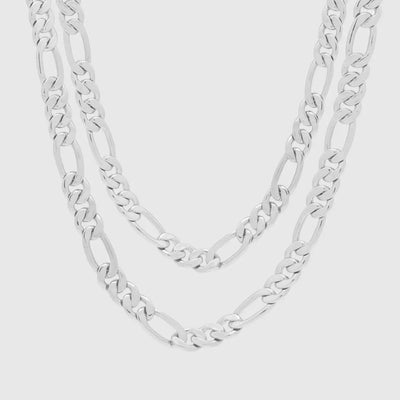 8mm Figaro Chain Choker Set