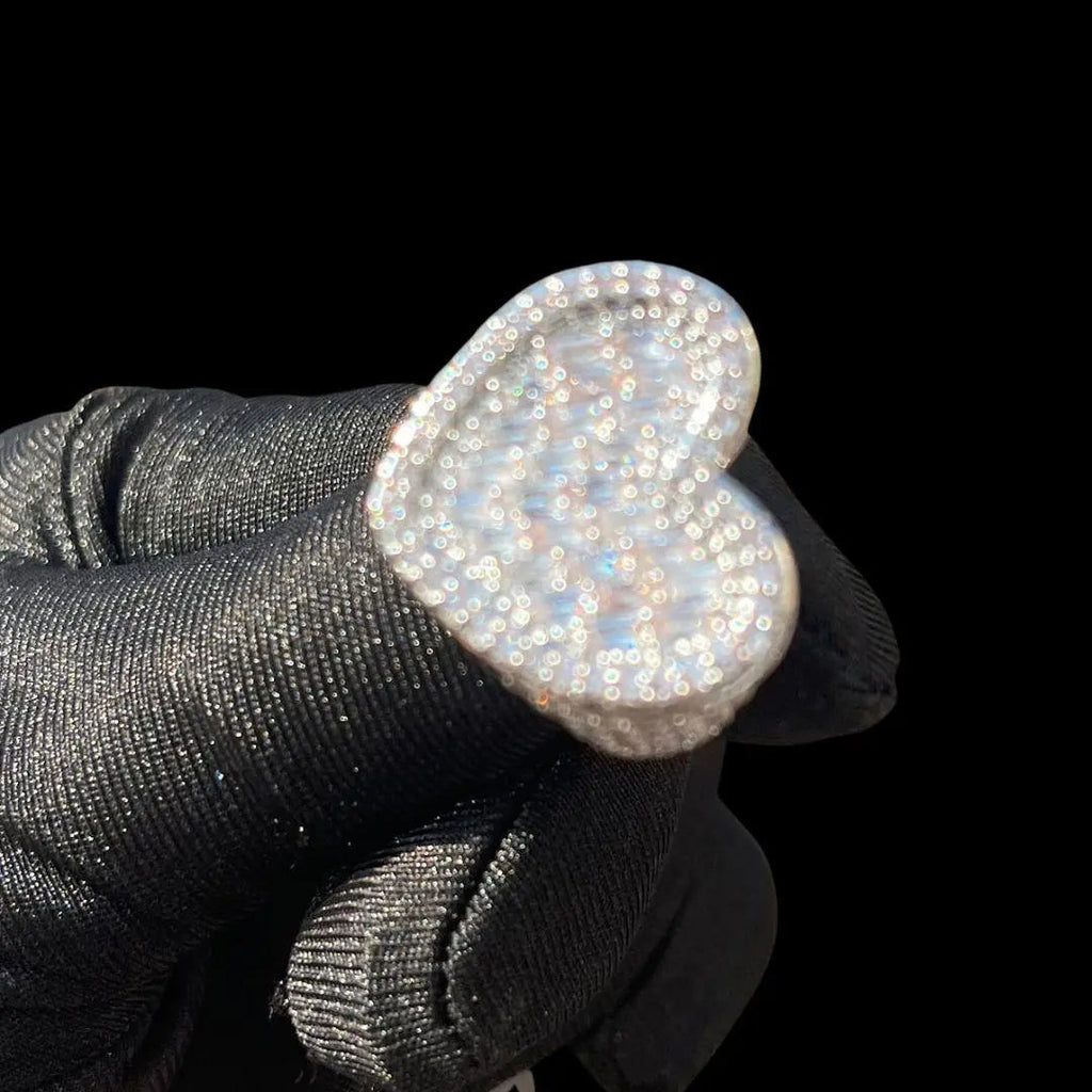 Heart Iced Out Tennis Ring