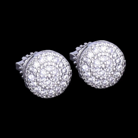 8MM Round Cut Iced Out Stud Earrings