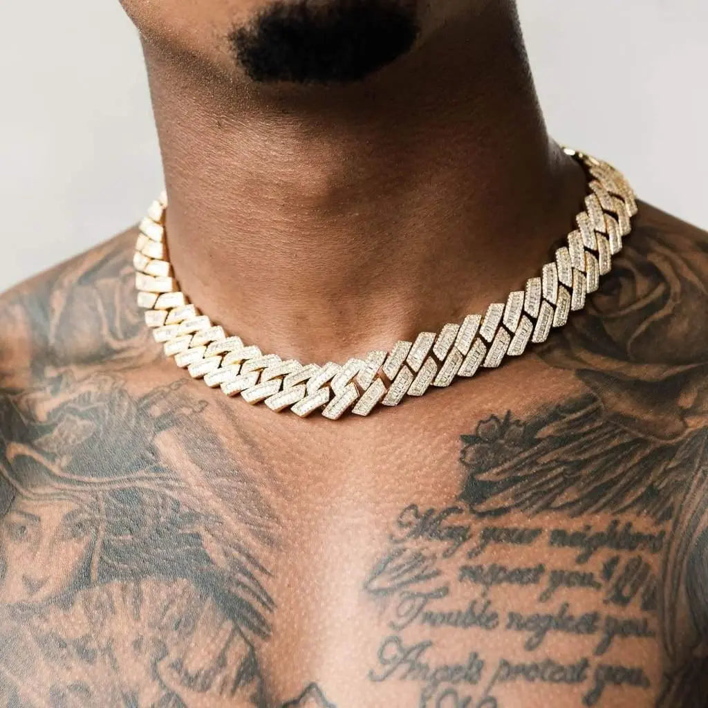 19mm Prong Baguette Cuban Chain