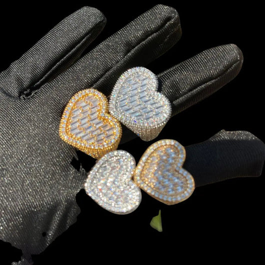 Heart Iced Out Tennis Ring