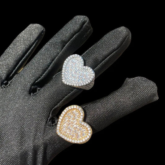 Heart Iced Out Tennis Ring