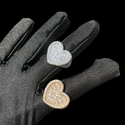 Heart Iced Out Tennis Ring