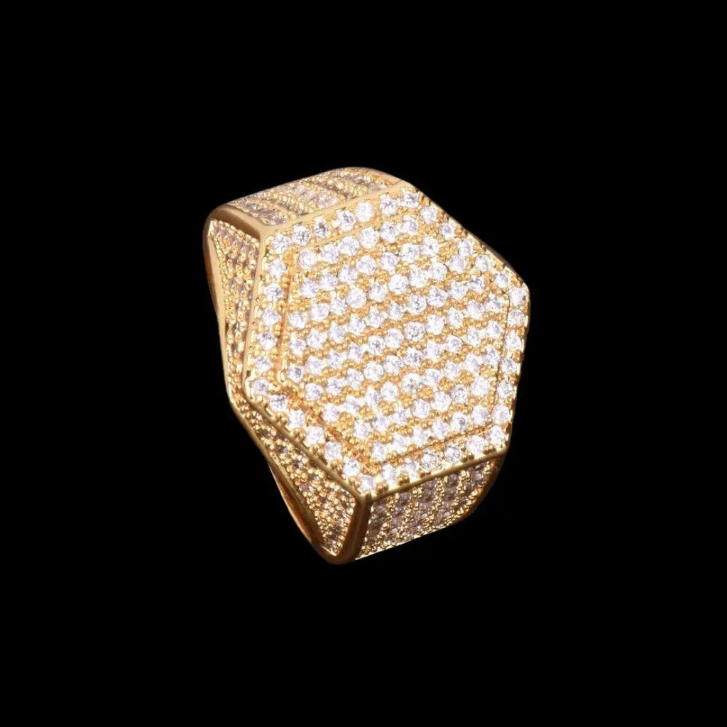 Hexagon Iced Out Ring