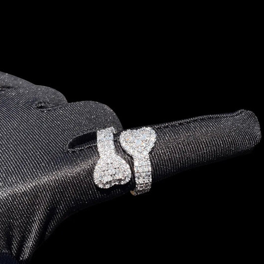 Double Heart Iced Out Ring