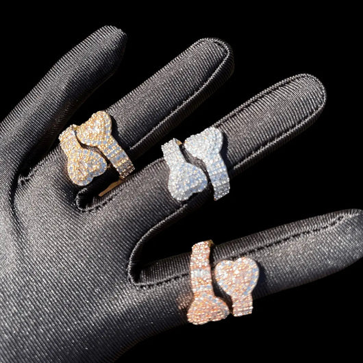 Double Heart Iced Out Ring