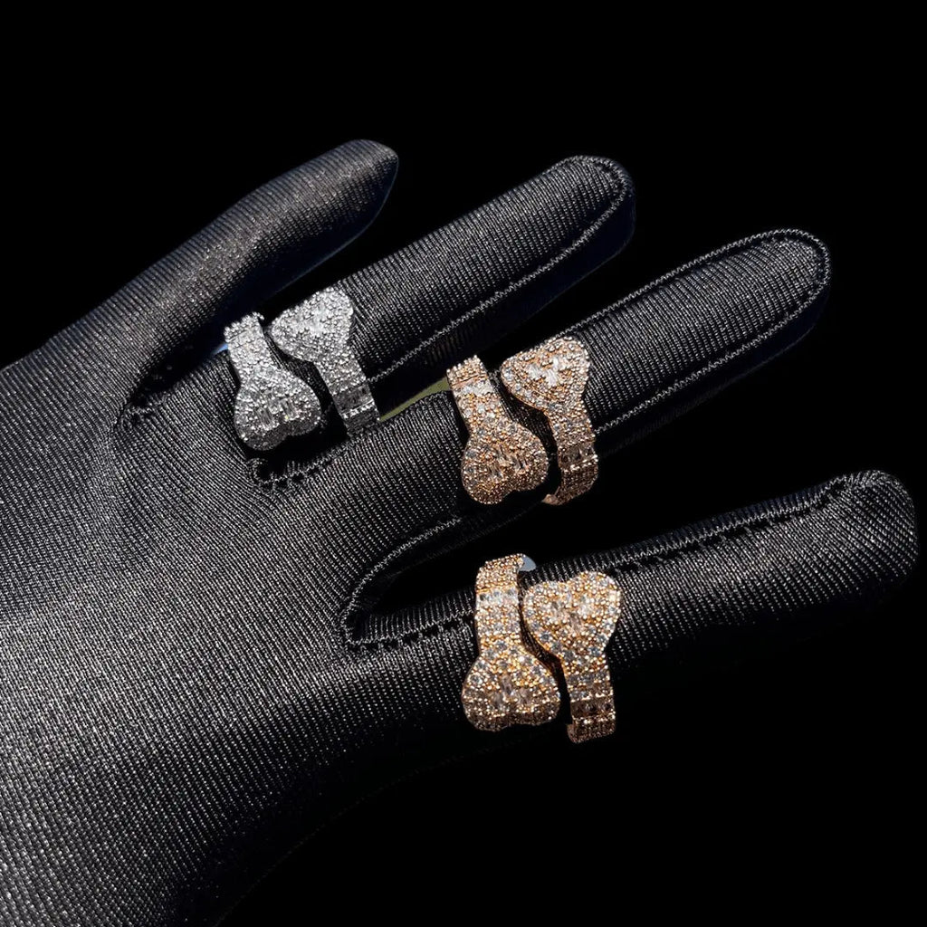 Double Heart Iced Out Ring