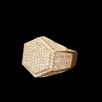 Hexagon Iced Out Ring
