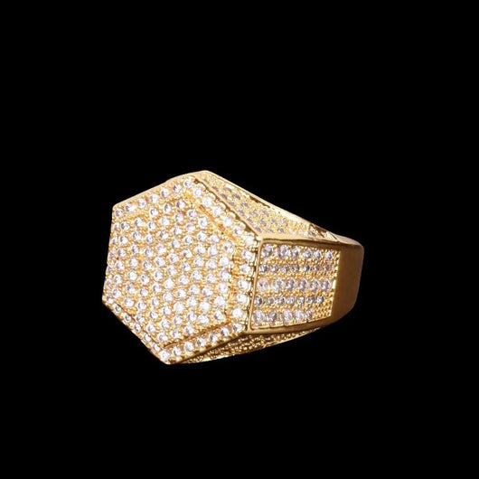 Hexagon Iced Out Ring