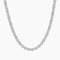 8mm Emerald Cut Mix Clustered Tennis Chain - White Gold