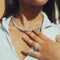 7mm Clustered Tennis Chain - White Gold