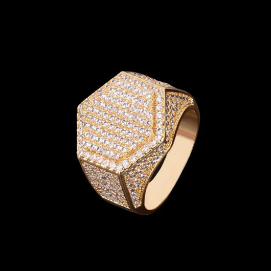 Hexagon Iced Out Ring