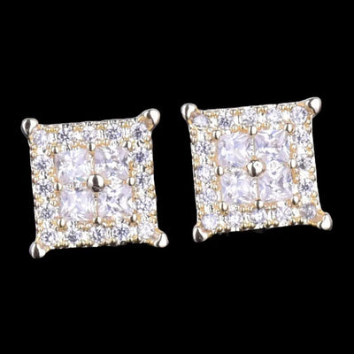 12MM Square Back Iced Out Stud Earrings