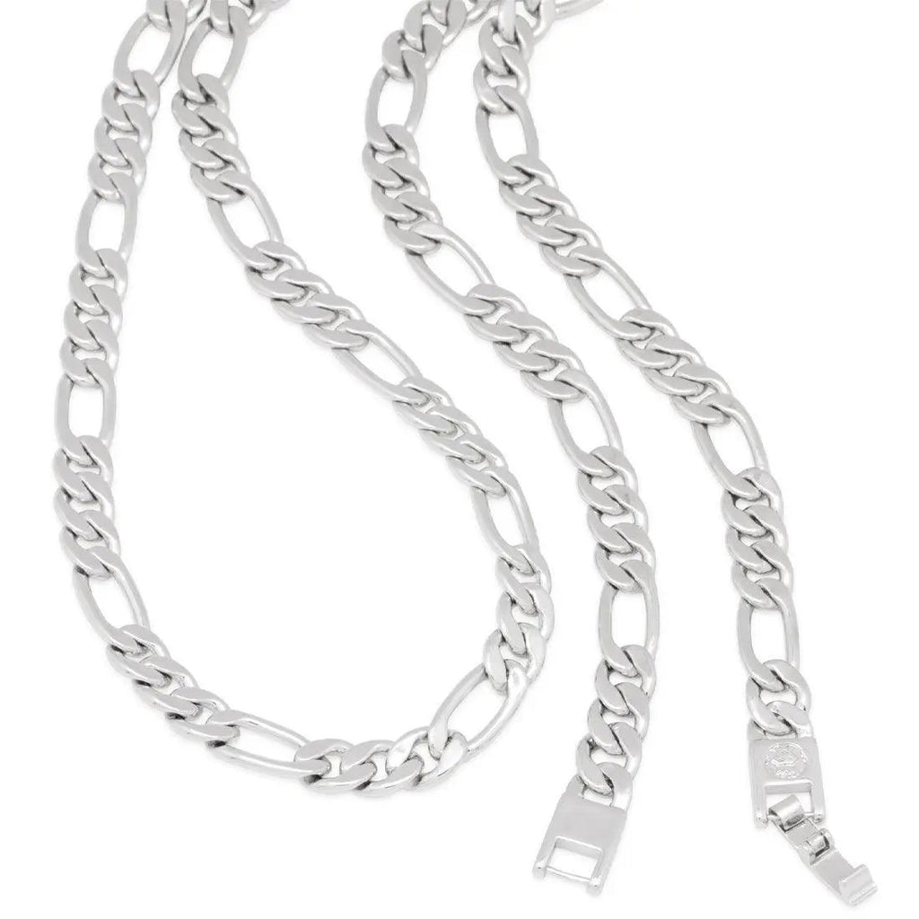 8mm Figaro Chain Choker Set