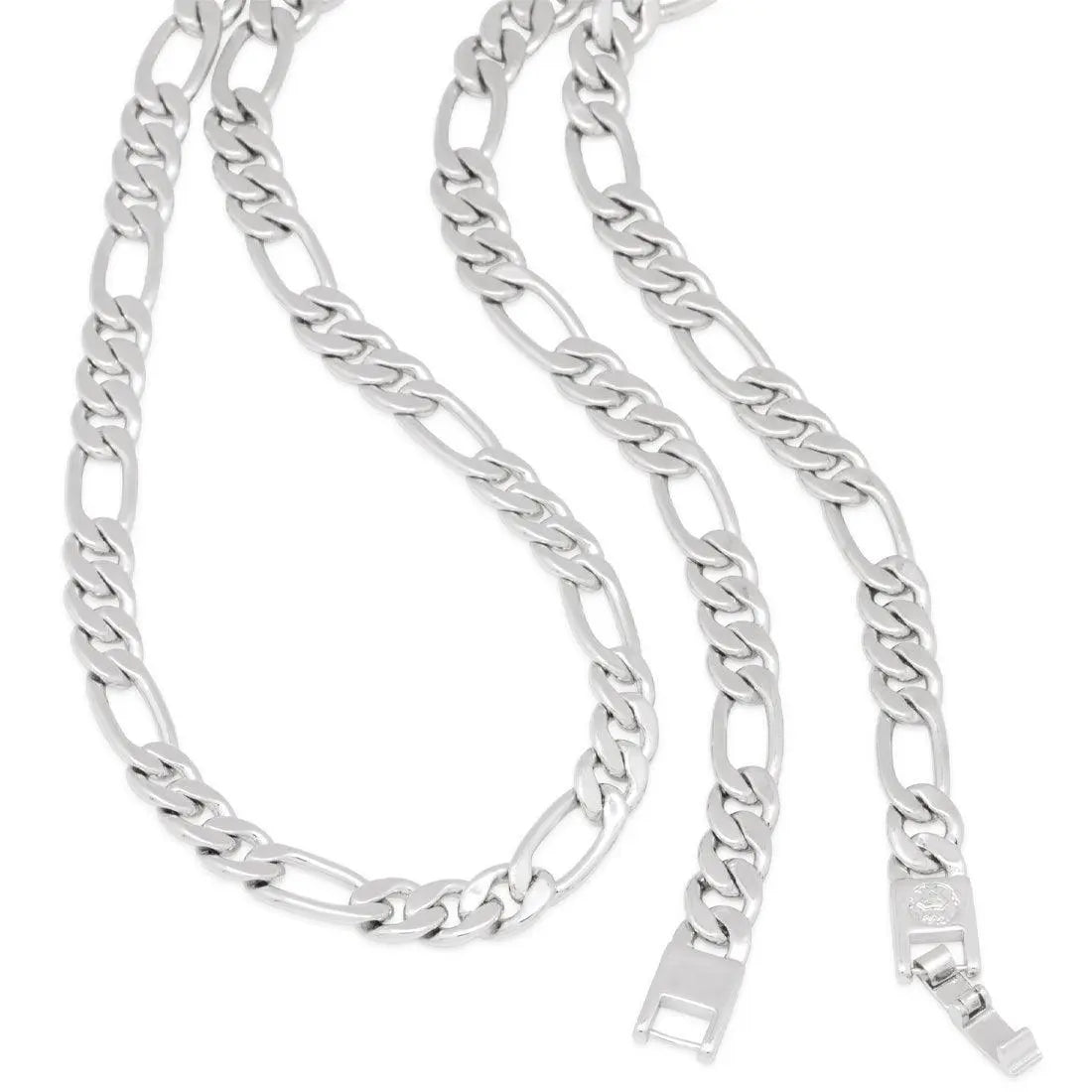 8mm Figaro Chain Choker Set