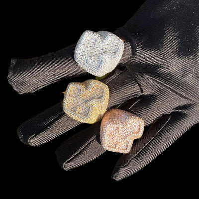 Cross Baguette Iced Out Ring